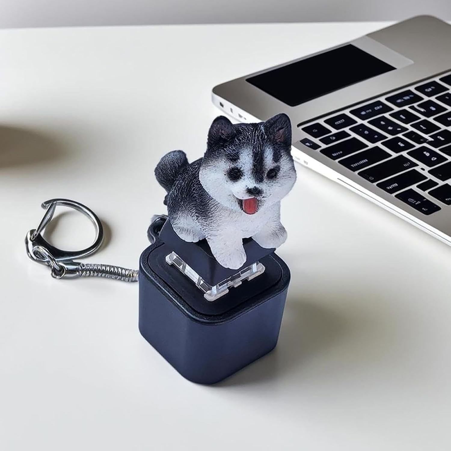 2pcs Black Flashing Pet Sound Fidget Keychain LED Clicker Stress Toy