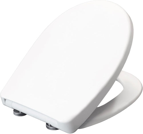 Soft Close Toilet Seat Oval Quick Release Adjustable Steel Hinges White