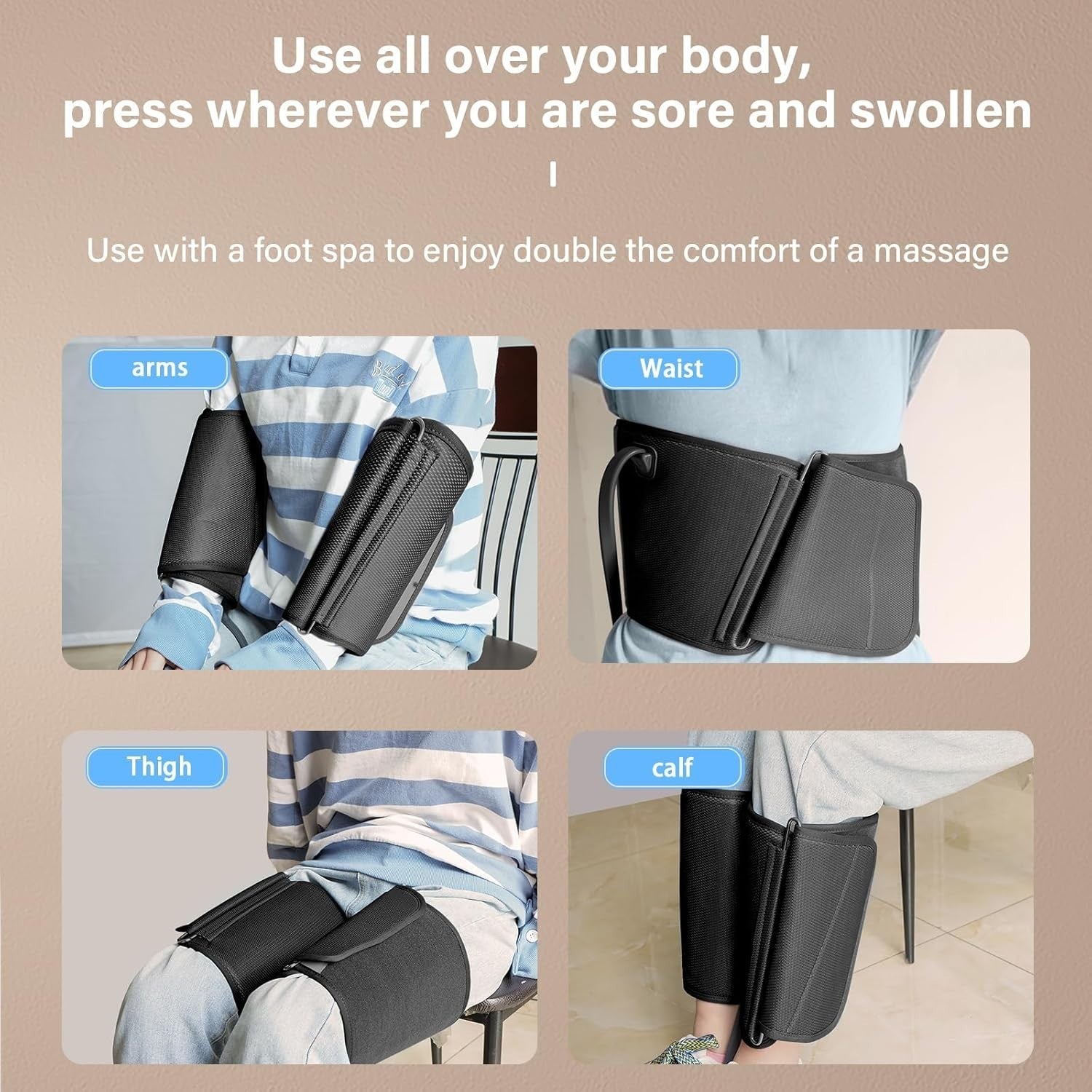 Shiatsu Foot & Leg Massager w/ Heat, Rollers, 5 Modes, Pain Relief