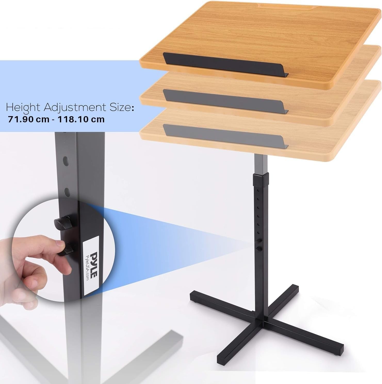 Height Adjustable Floor Lectern Podium Stand Laptop Reading Desk Black