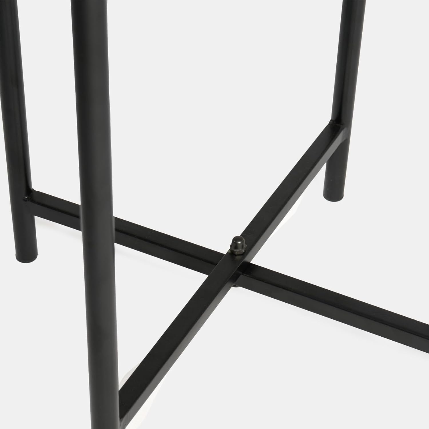 Round Dark Wood Top Side Table Small Coffee End Table for Living Room