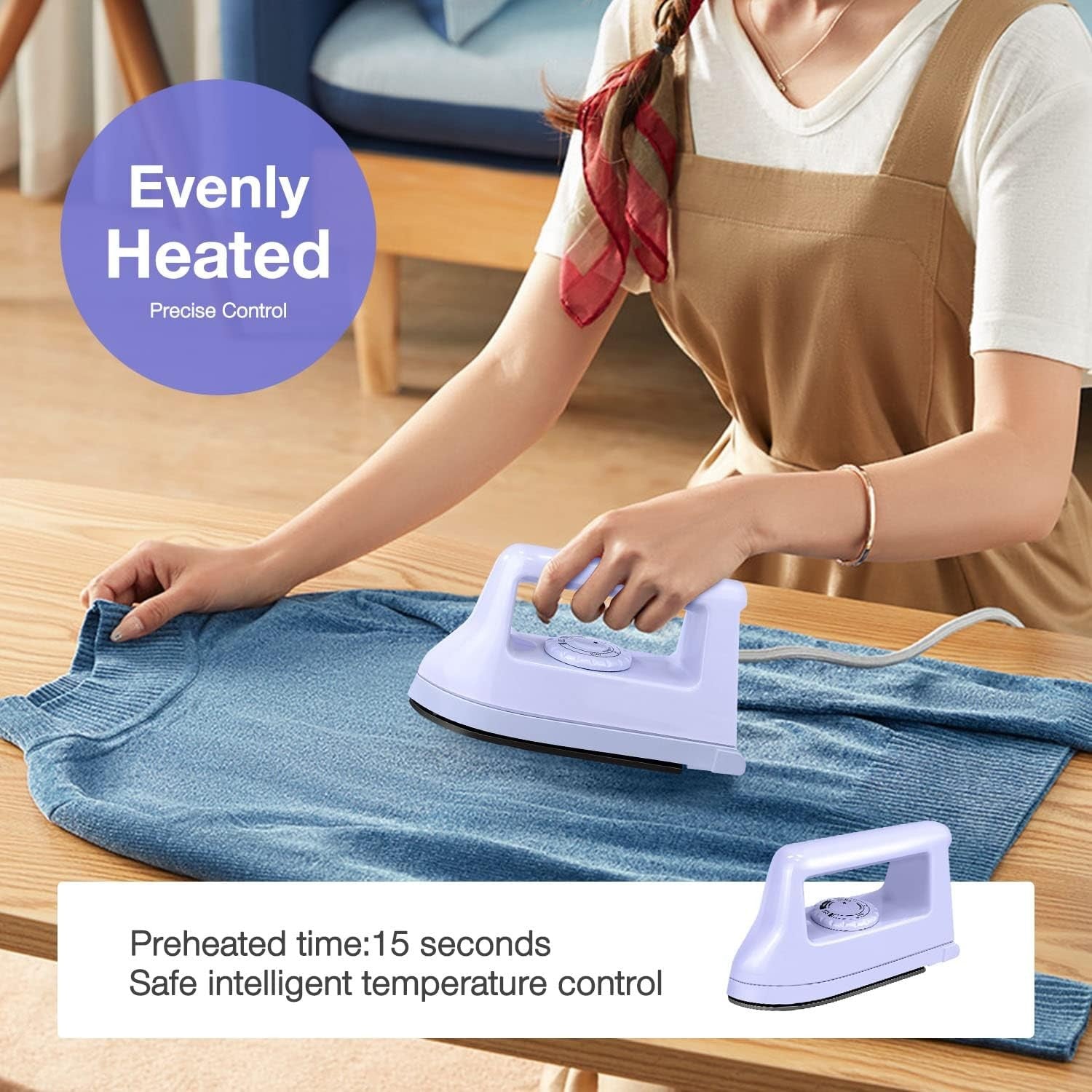 Mini Heat Press Machine Portable Craft Iron with Heat Transfer Mat