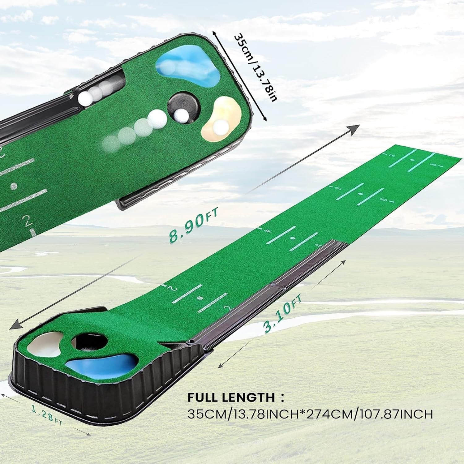 Golf Putting Mat Indoor Training Green Ball Return Non-Slip Practice Mat