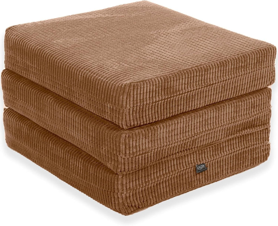 Z Bed Chair Futon Mattress Mocha Fold Out Single Sofa Bed Footstool Seat
