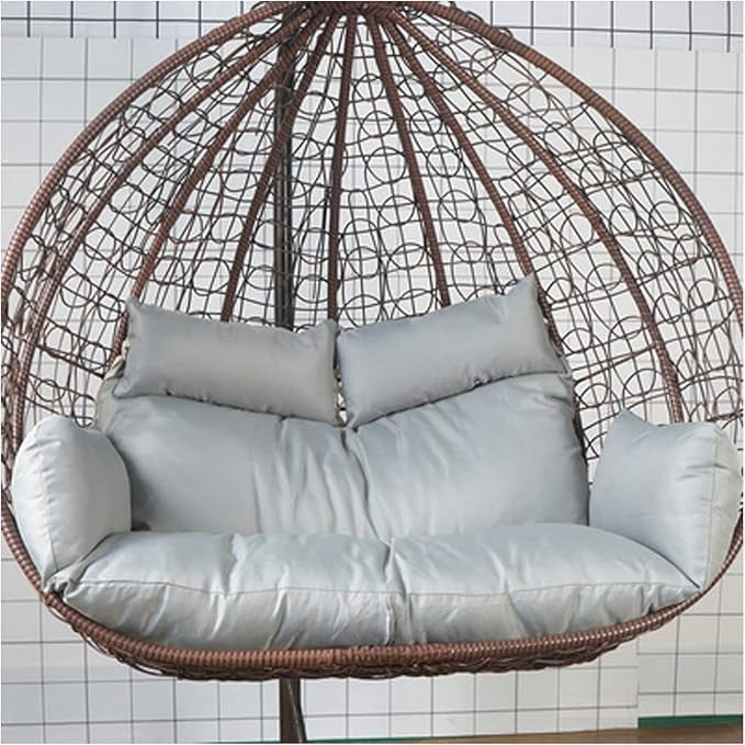 2 Seater Egg Chair Cushion Waterproof Thick Swing Seat Pad Grey 150x110cm