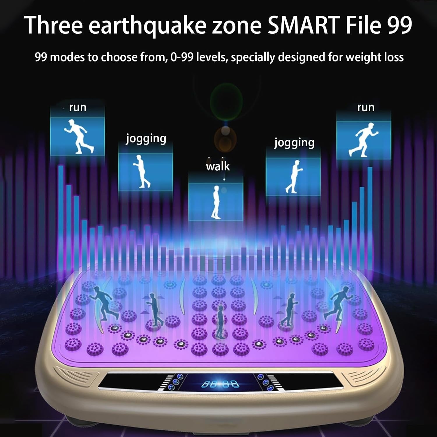 Portable Vibration Plate Fitness Platform 120 Levels 9 Modes