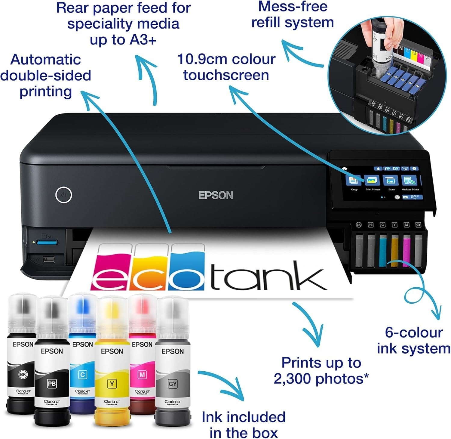 A3+ Wireless Ink Tank Photo Printer Auto Duplex High-Volume Printing