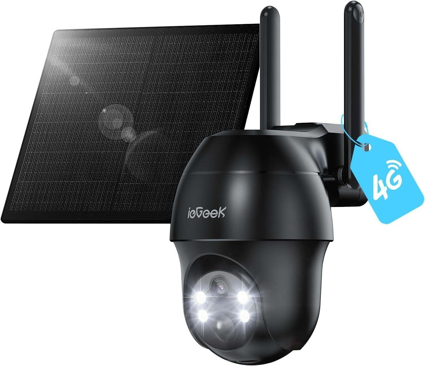 4G LTE Solar Security Camera 2K PTZ Wireless No WiFi SIM Card