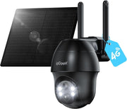 4G LTE Solar Security Camera 2K PTZ Wireless No WiFi SIM Card