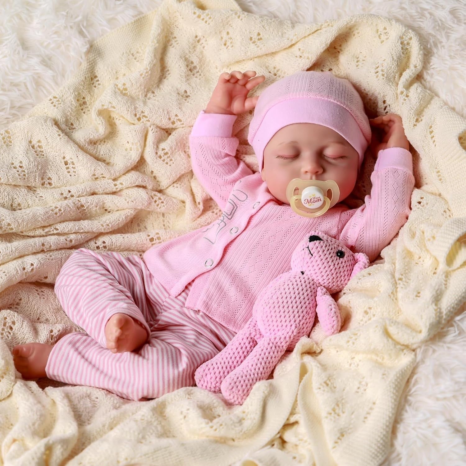 17” Reborn Baby Doll Sleeping Girl Soft Body Newborn Set