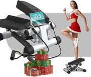 Mini Stepper w/ Resistance Bands, LCD Monitor & Non-Slip Pedals for Full-Body