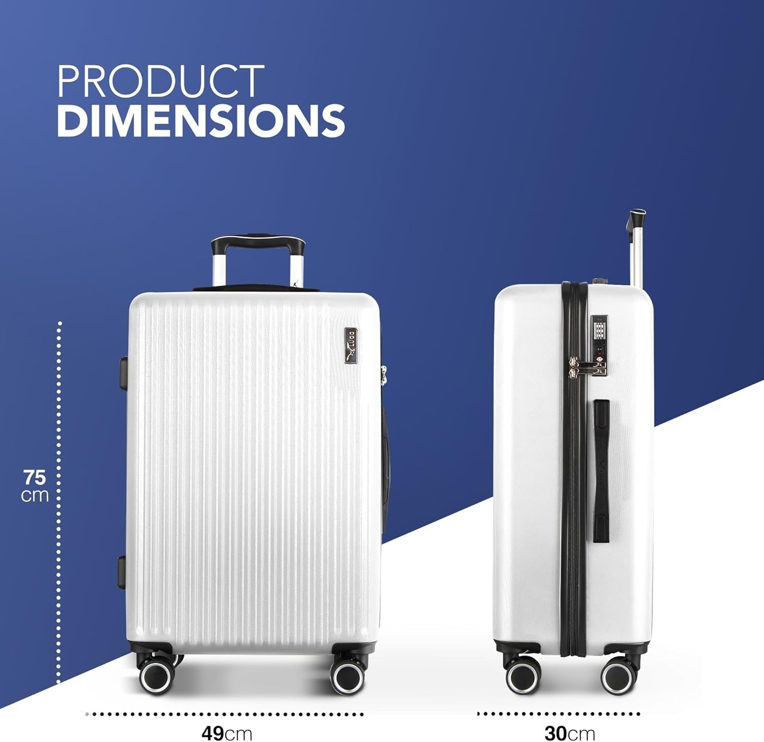 Extra Large 28in Check In Luggage ABS Hard Shell TSA Indent Lock Spinner