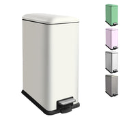 45L Kitchen Pedal Bin Soft Close Stainless Steel White