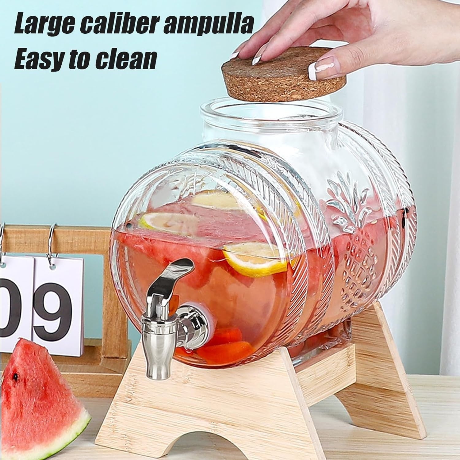 3L Whisky Decanter Barrel with Stand Tap Dispenser Luxury Drink Station Gift