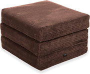 Z Bed Chair Futon Mattress Brown Fold Out Single Sofa Bed Footstool Seat