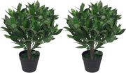 Pair of 50cm Bay Topiary Ball Trees Artificial Realistic Indoor Outdoor Decor