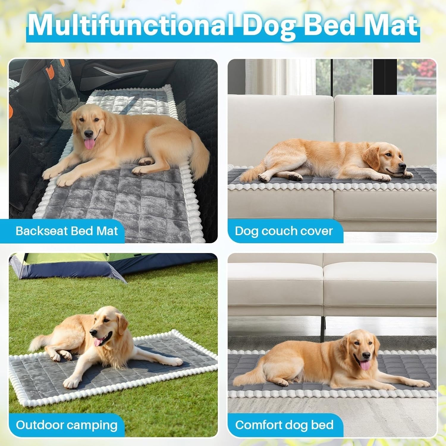 Dog Car Back Seat Bed Mat Non Slip Pet Travel Cover 138x63cm