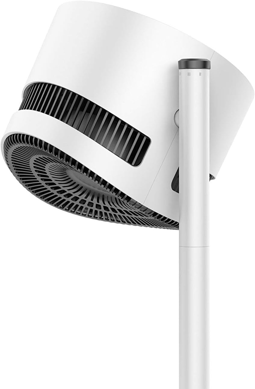 Modern 4-Speed Adjustable Pedestal Air Circulator Fan Quiet Cooling White 121cm