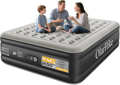 Luxury Super King Airbed Inflatable Mattress Built In Pump 46cm High