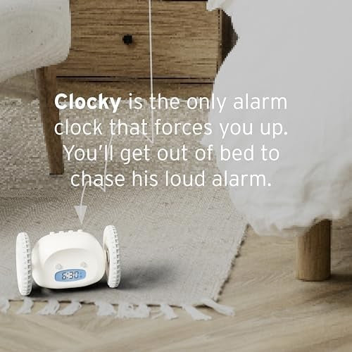 Runaway Alarm Clock on Wheels Extra Heavy Sleeper Rolling Jumping