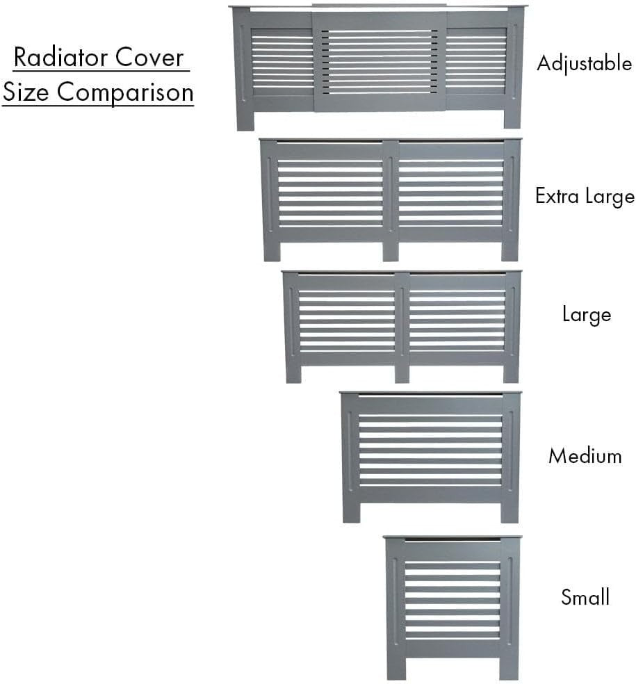 White MDF Radiator Cover Mini | Traditional Diamond Slat Cabinet
