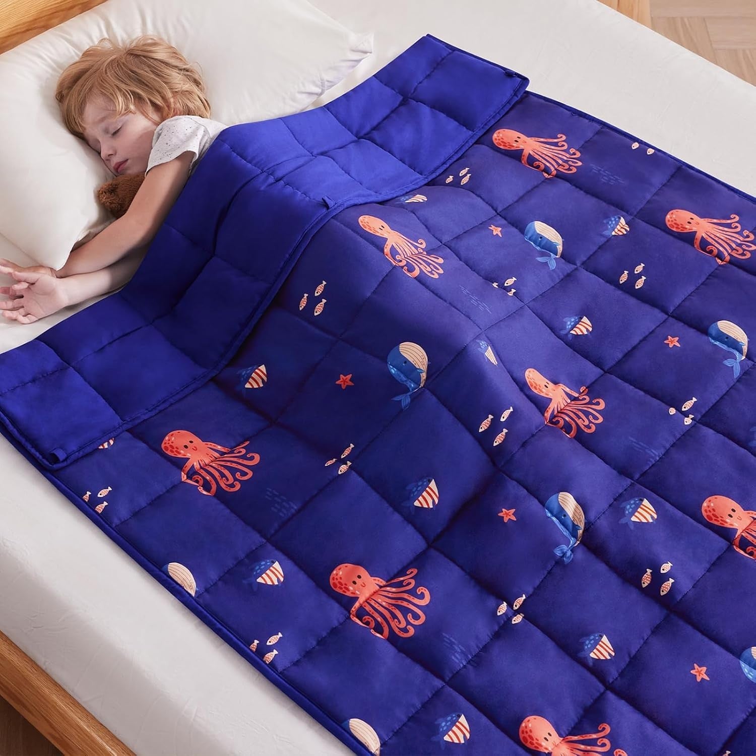 Kids Weighted Blanket 10lbs 40x60 Blue Ocean Soft Cooling Throw