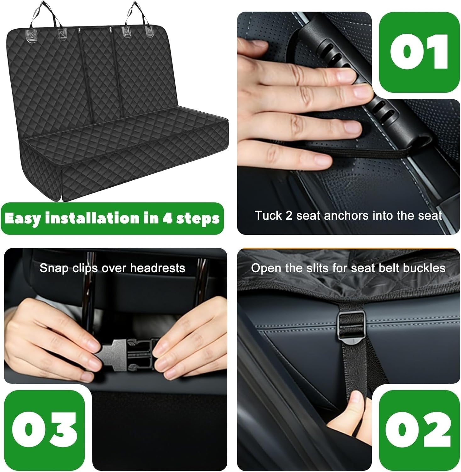 Waterproof Dog Car Seat Cover Hammock Rear Protector Non Slip 136cm