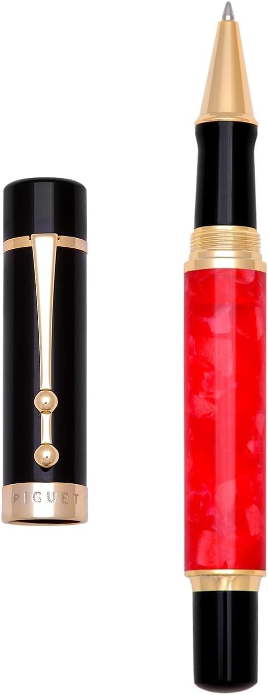 Luxury Rollerball Pen Rouge Set Medium Nib Smooth Writing Gift Set