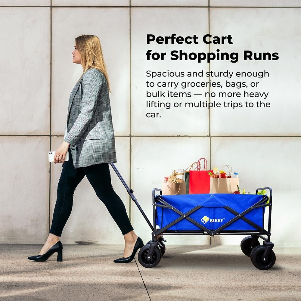 Heavy Duty Collapsible Wagon 150KG for Camping, Beach & Garden Use