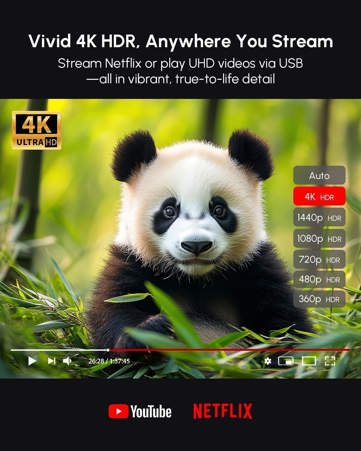 2300ANSI 4K Smart Projector Google TV WiFi6 Dolby NFC