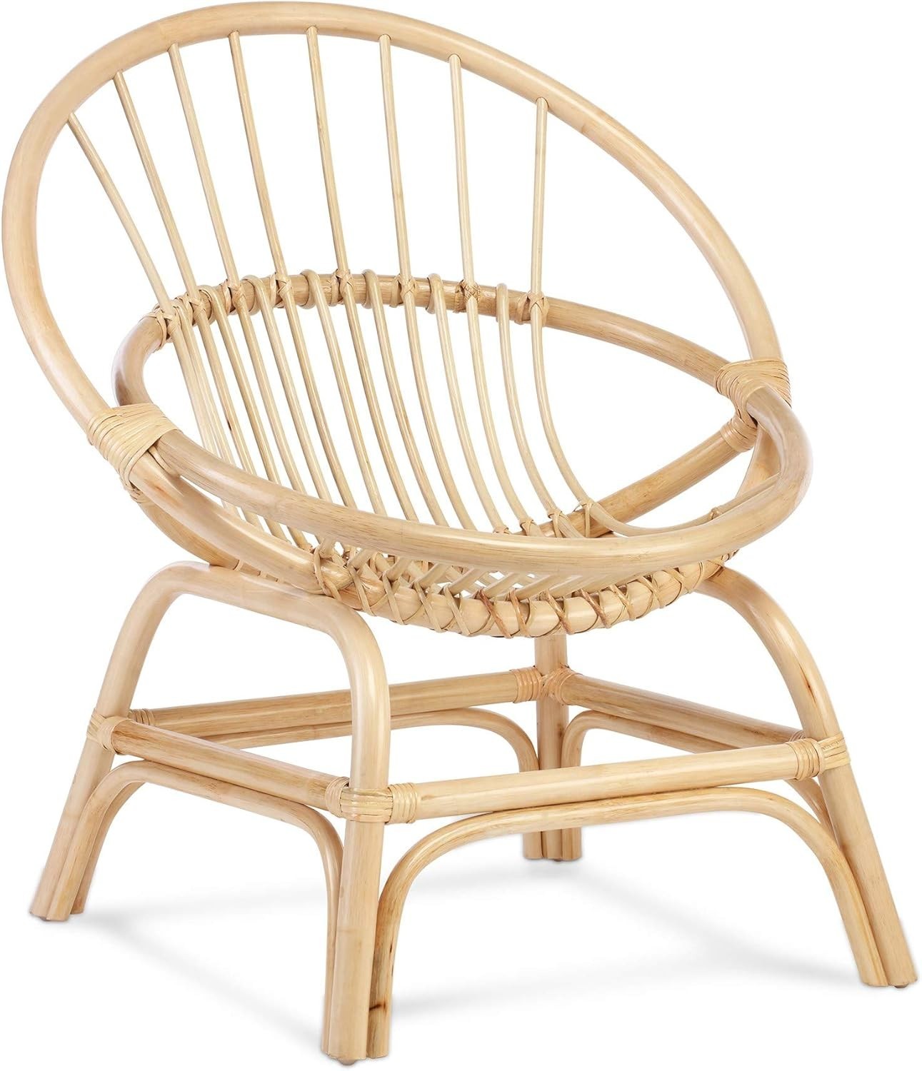 Rattan Wicker Moon Chair Indoor Cane Lounge Armchair Bedroom Living Room