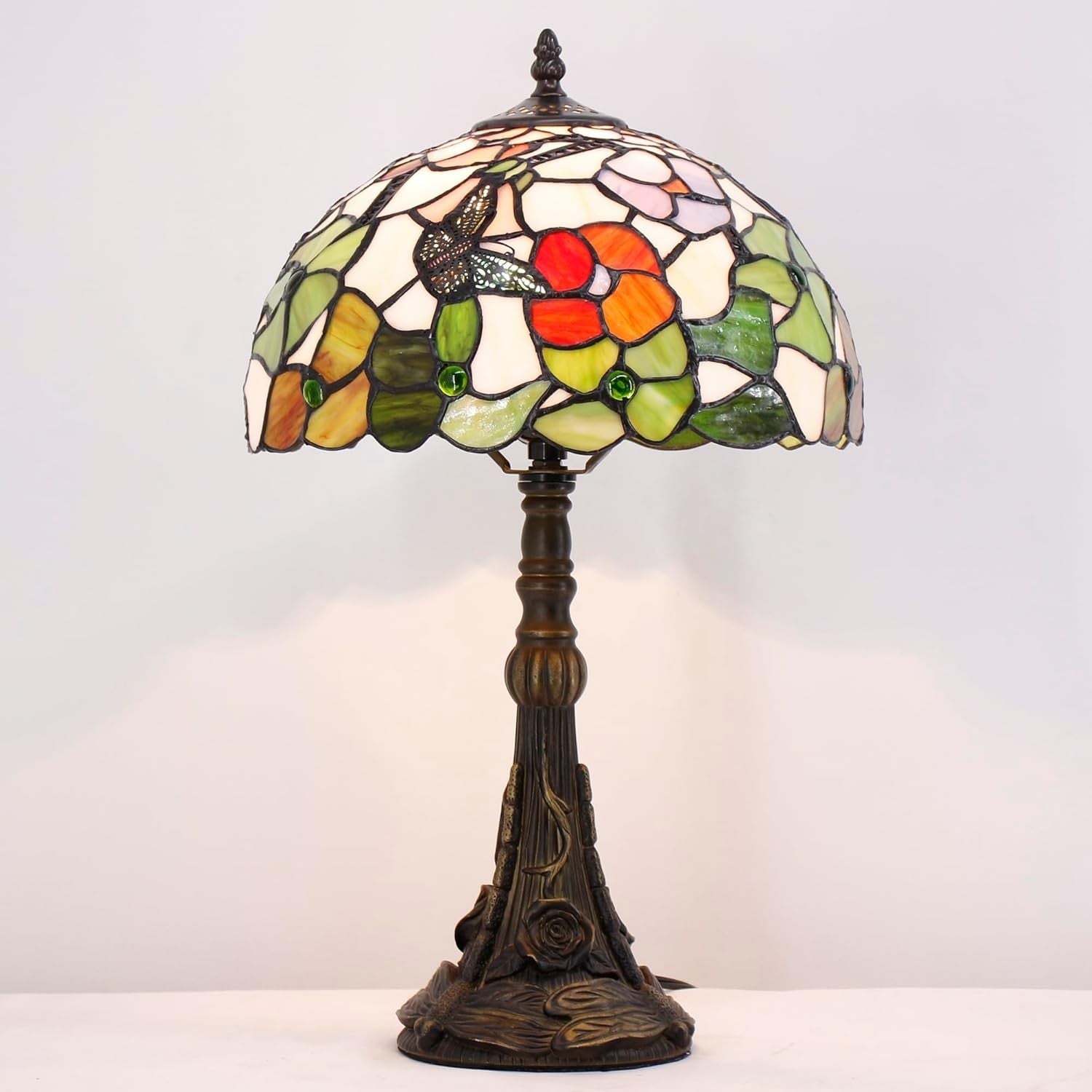 Antique Style Tiffany Stained Glass Table Lamp 30x30x48cm Warm Glow