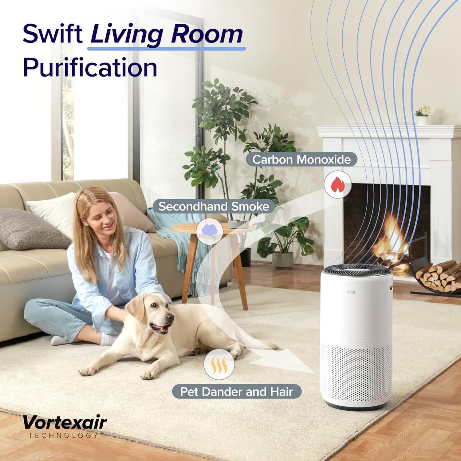 Smart HEPA Air Purifier Large Room 166m² CADR 400 Alexa Auto