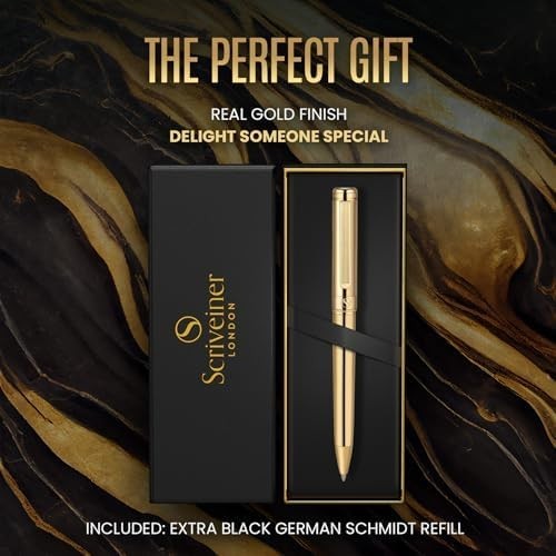 Luxury Ballpoint Pen – Brass, Chrome Finish, Smooth Refillable Black Ink