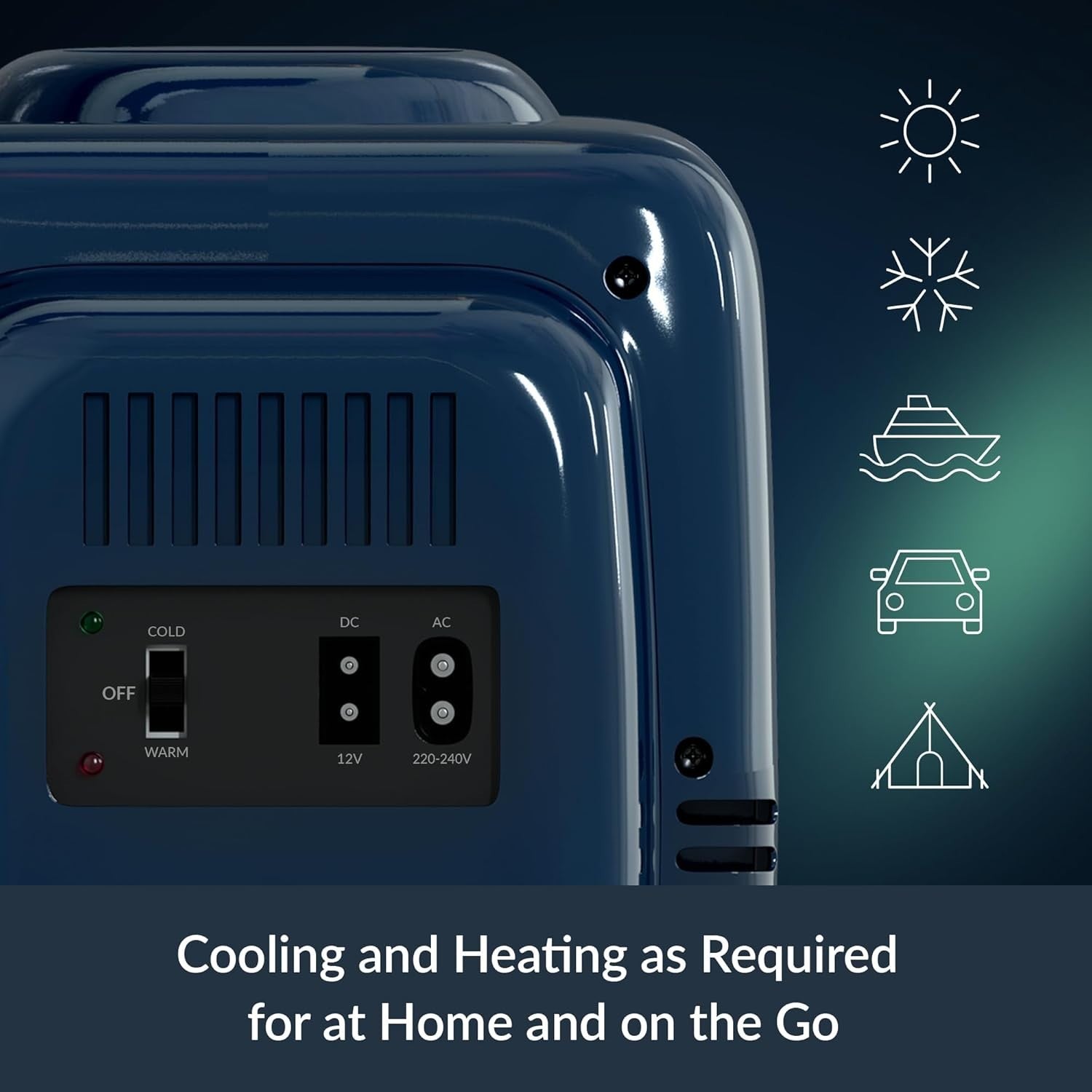 4L Mini Fridge Cooler & Warmer Portable AC/DC Blue Compact