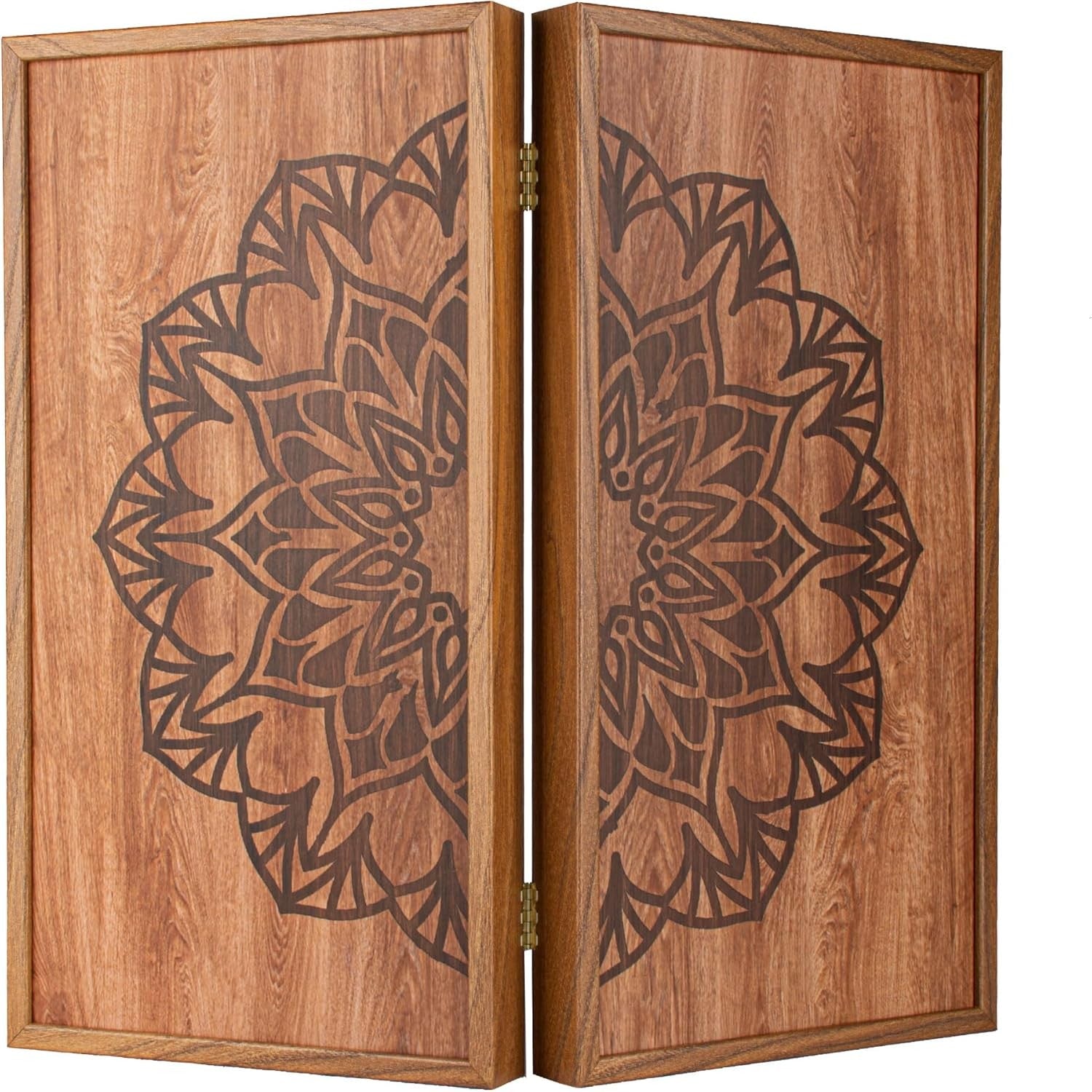 Luxury Backgammon Set 19x10 Inch Mandala Art Wooden Folding Strategy Board