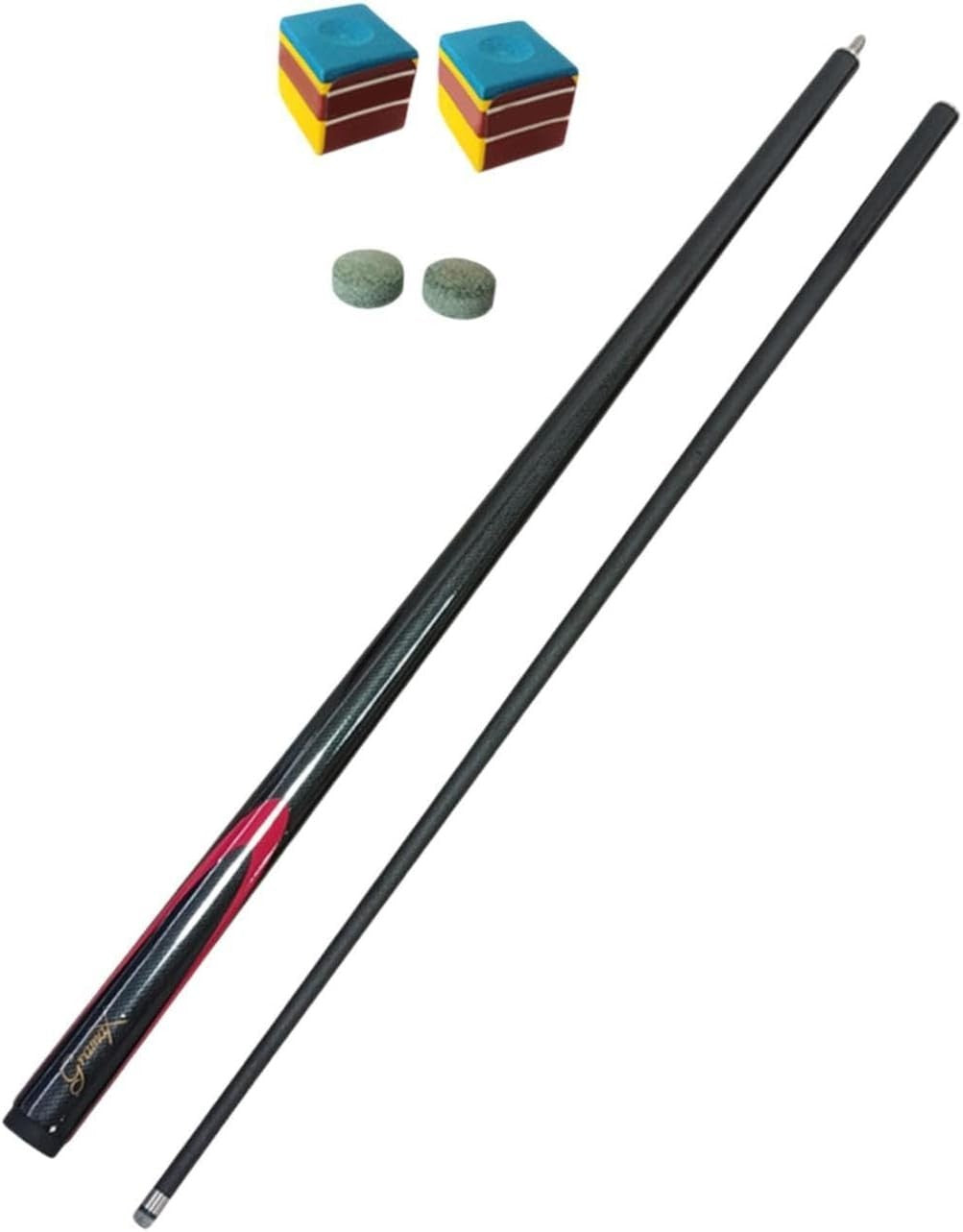 57in Carbon Fiber Snooker Cue 9.5mm Tip 1/2 Split Starter Set