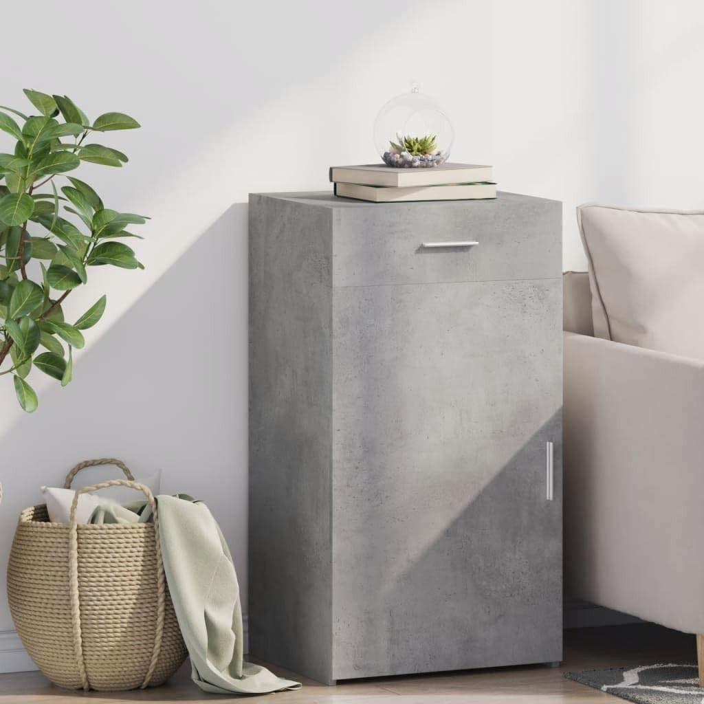 Moisture Resistant Sideboard Cabinet with Drawer – Modern Concrete Grey Storage