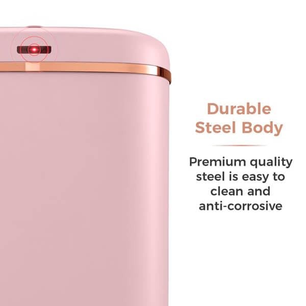 58L Motion Sensor Kitchen Bin Pink Rose Gold Touchless