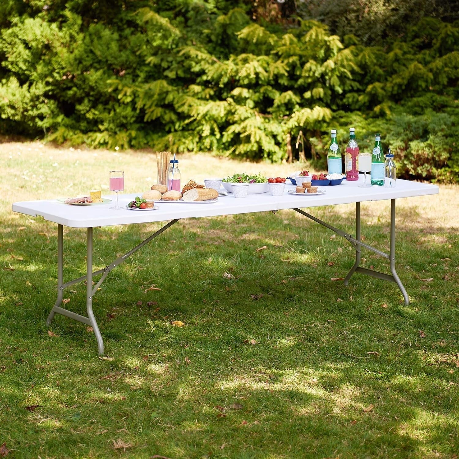 Large 8ft Folding Table Heavy Duty Indoor Outdoor White Party Catering