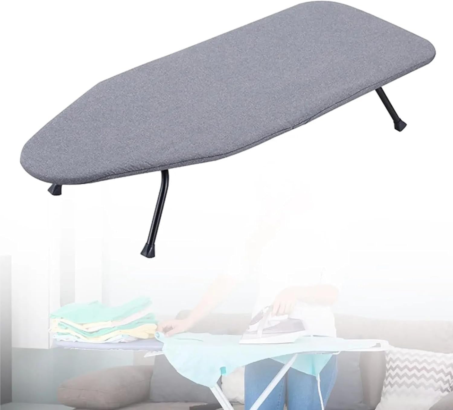 Table Top Folding Ironing Board Lightweight Compact Space Saving Grey
