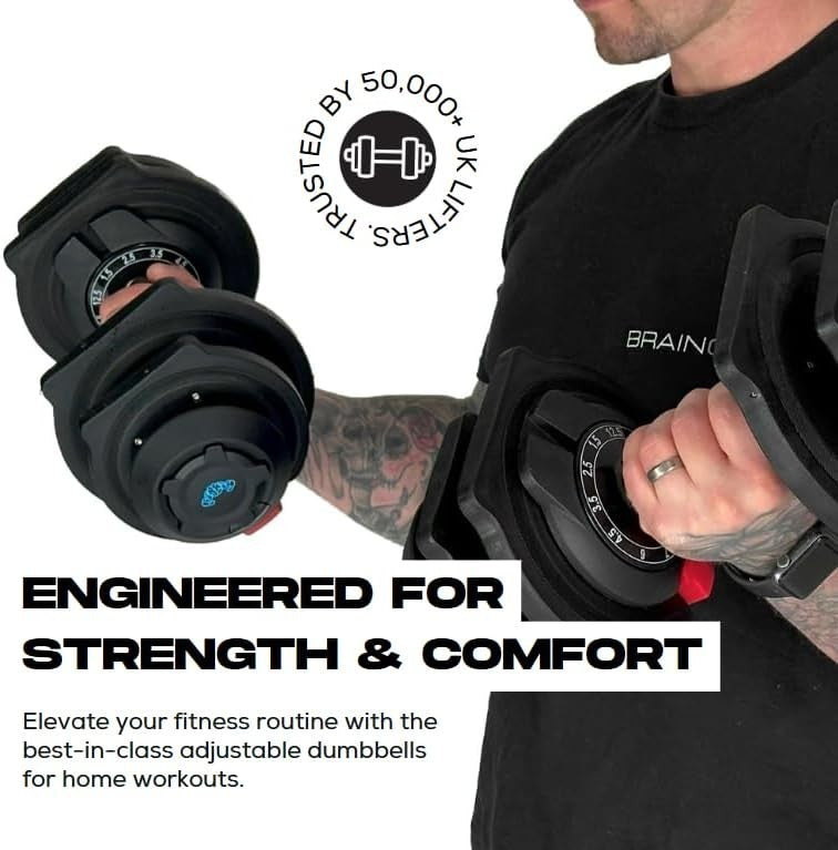 Adjustable Dumbbells Pair Space-Saving Smart Click Home Gym Weights