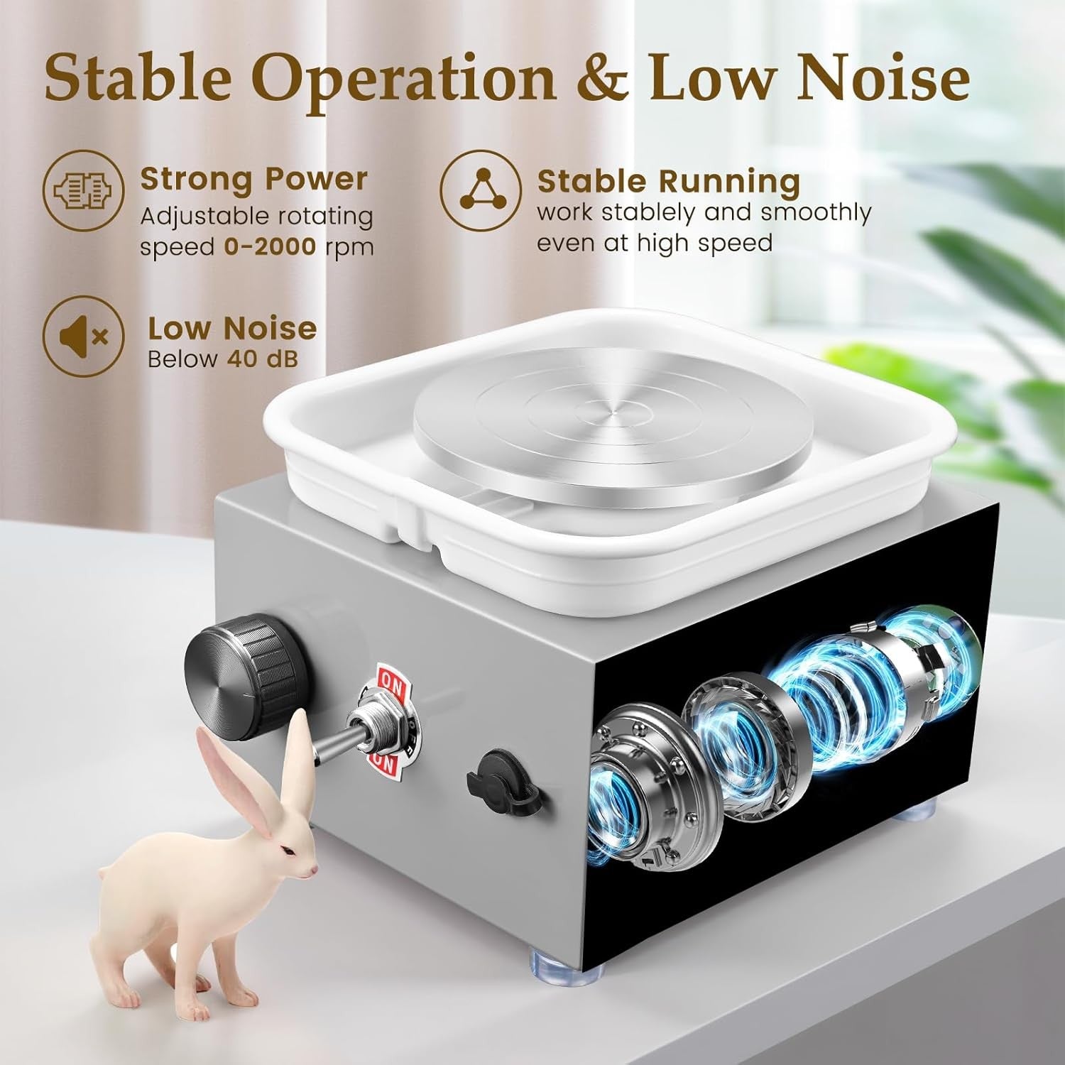 Mini Pottery Wheel Adjustable Speed Electric Ceramic Craft Kit Kids Adults