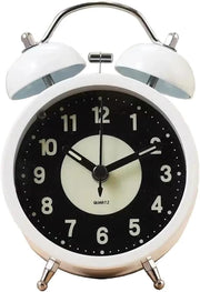 Analog Alarm Clock Retro Twin Bell Loud Backlight Bedside Clock Heavy Sleepers