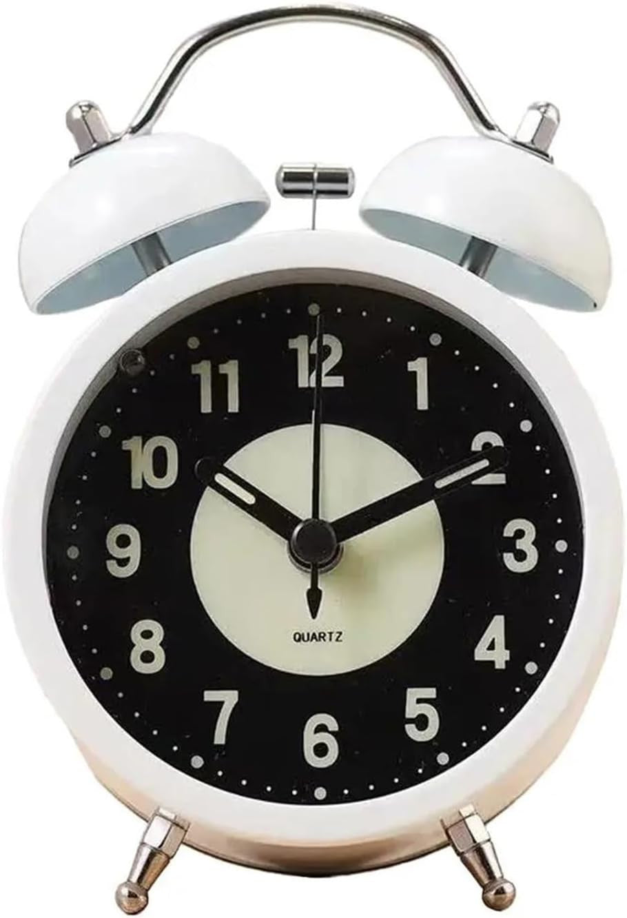 Analog Alarm Clock Retro Twin Bell Loud Backlight Bedside Clock Heavy Sleepers