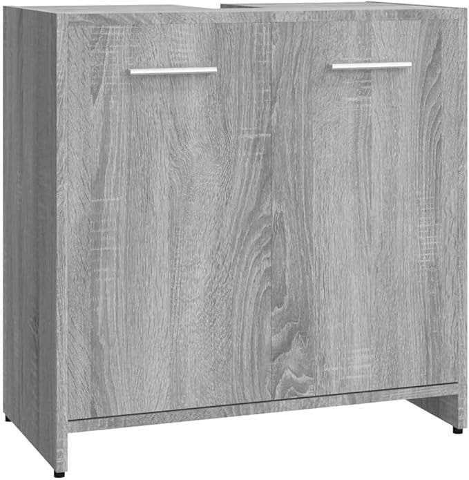 Bathroom Cabinet - Modern Grey Sonoma Engineered Wood Bathroom
