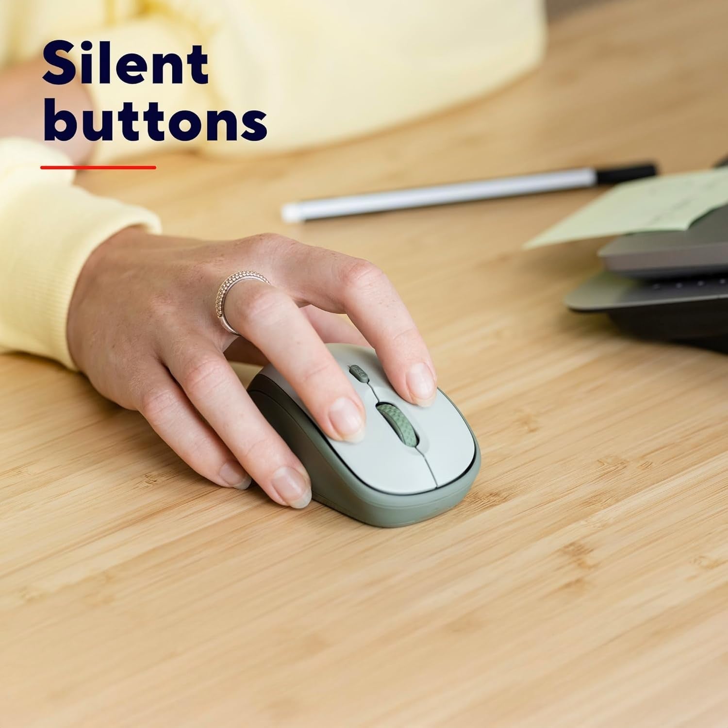 Silent Wireless Mouse 1600 DPI Eco Design Compact USB Receiver Home Office