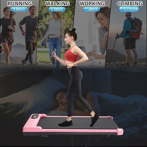 Compact Under Desk Treadmill 4-in-1 Adjustable Incline Walking Running Pad