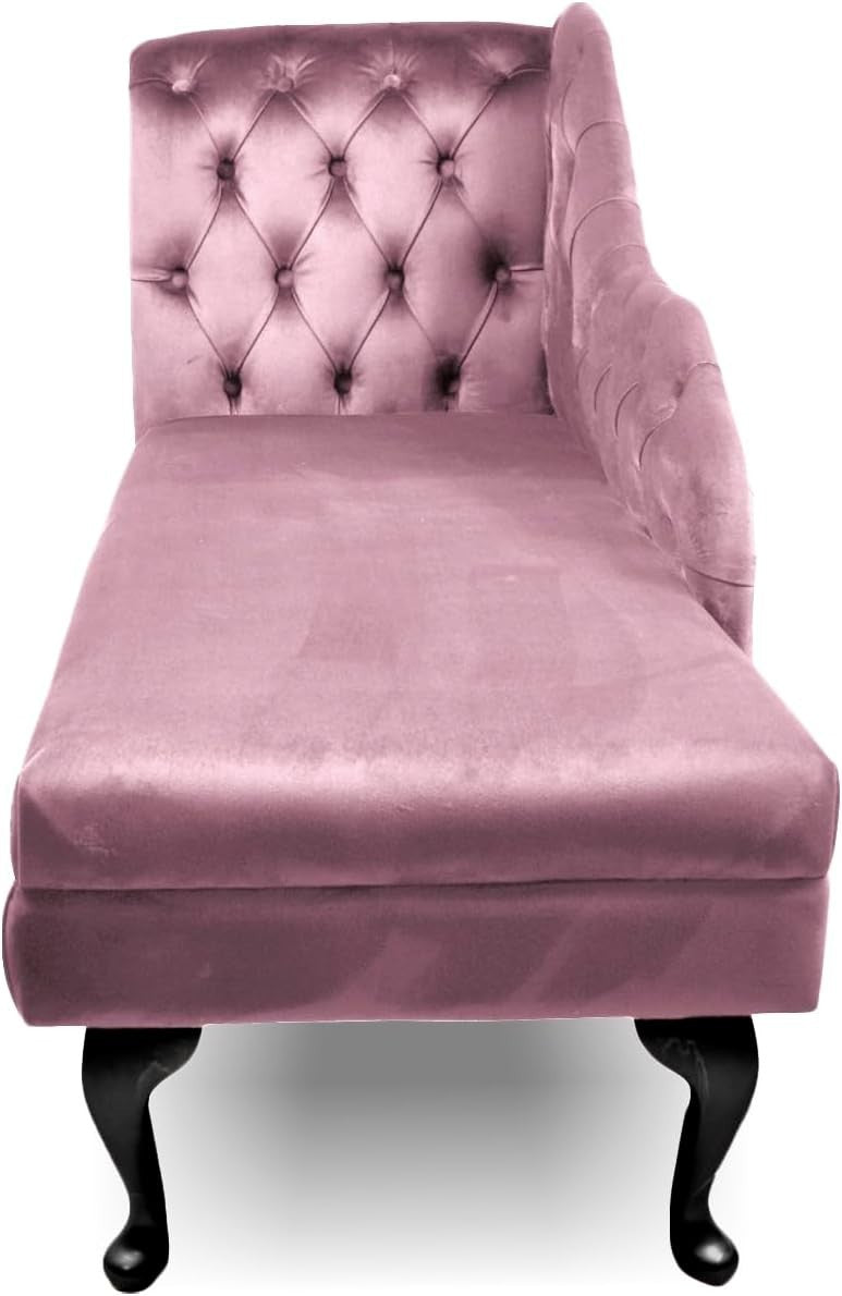 Pink Velvet Tufted Chaise Lounge Sofa – Handmade Comfort & Stylish Accent
