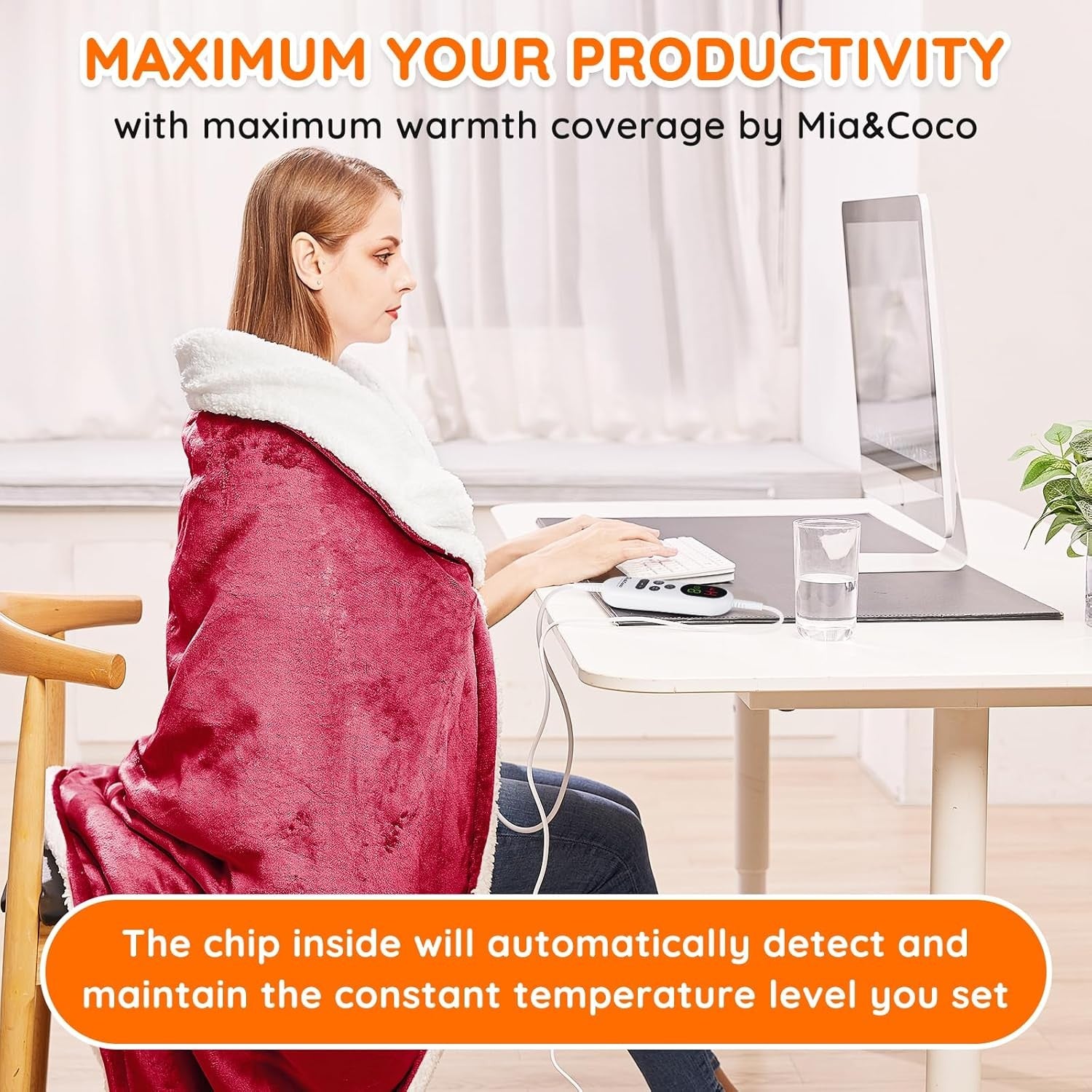Electric Heated Throw Blanket Fast Heat 10 Levels Sherpa Flannel